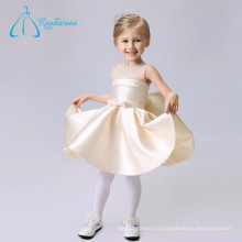 Simple Scoop Knee Length Sashes Bow Stain Tulle Flowers Girl Dresses Wedding